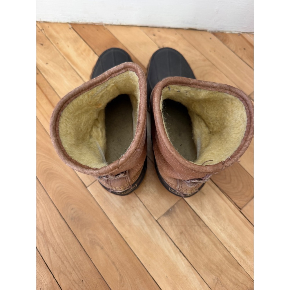 Vintage L.L.Bean Bean Boots Women 7 Leather Shearling Lined Duck Boots USA Maine - Picture 6 of 14